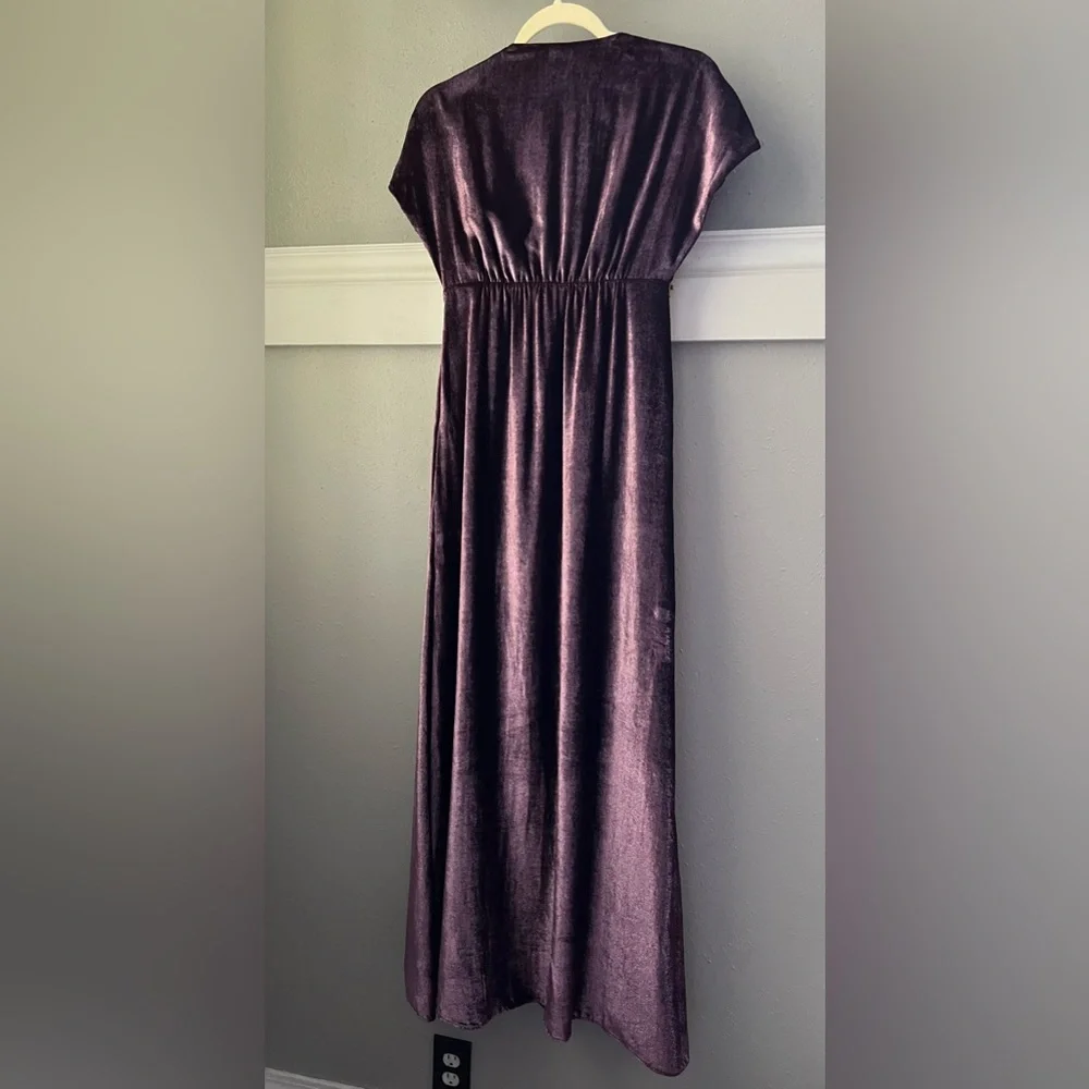 Amen Velvet Couture Maxi Dress In Mauve Size 40 IT With Stone Embellishments New - Picture 3 of 11